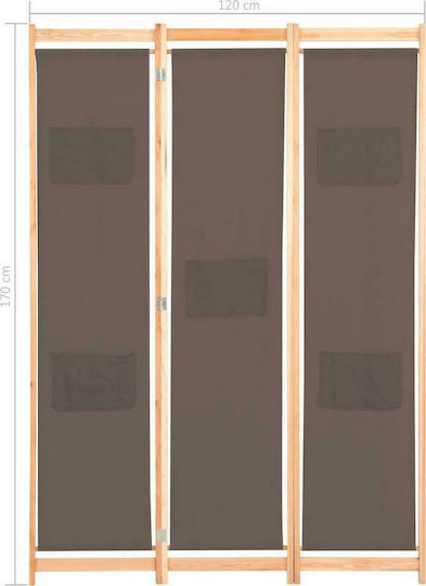 vidaXL Dekorativer Paravent Hölzernes mit 3 Blättern 120x170cm