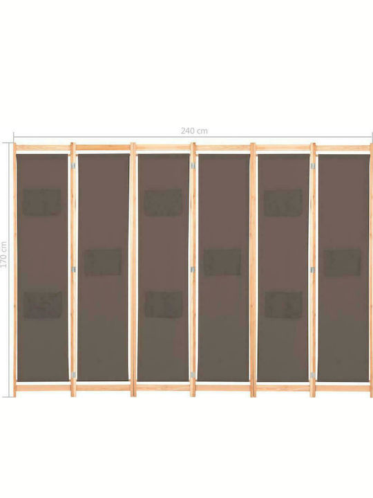 vidaXL Decorative Room Divider Wooden with 4 Panels 240x170cm