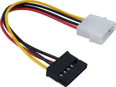 De Tech 15-Pin Sata female - 4-Pin Molex male Cable (18041)