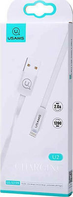 Usams Flat USB to Lightning Cable Λευκό 1.2m (SJ199)