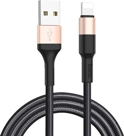 Hoco X26 Xpress Braided USB-A la Cablu Lightning Auriu 1m (HOC-X26i-BG)