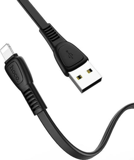 Hoco X40 Noah Flach USB-A zu Lightning Kabel Schwarz 1m