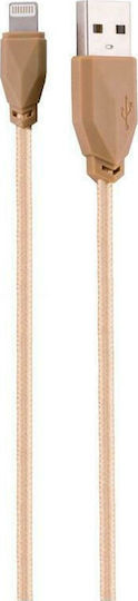 Awei CL-981 Braided USB-A la Cablu Lightning Auriu 1m
