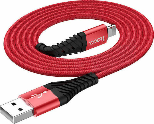 Hoco Braided USB to Lightning Cable Κόκκινο 1m (X38)