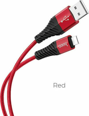 Hoco X38 Cool Geflochten USB-A zu Lightning Kabel Rot 1m (HOC-X38i-R)