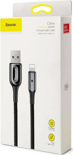 Baseus X-Shaped Braided USB-A to Lightning Cable Black 1m (CALXD-B01)