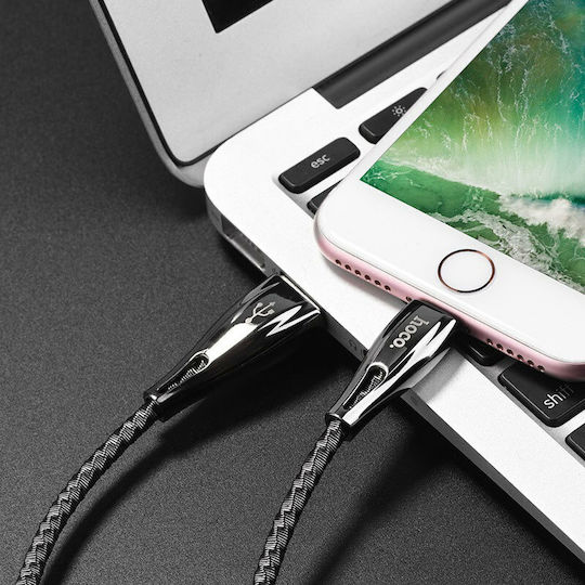 Hoco Stainless USB to Lightning Cable Γκρι 1.2m (U56)