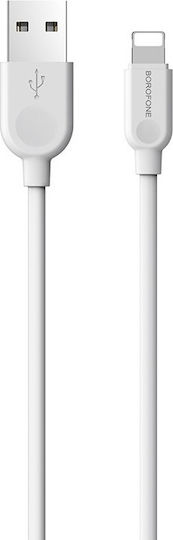 Borofone BX14 LinkJet USB-A zu Lightning Kabel Weiß 1m