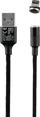 NSP NSC02 Braided / Magnetic Detachable USB-A to Lightning Cable Black 1.2m