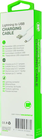 Lamtech Regular USB-A la Cablu Lightning Alb 1m (LAM439881)
