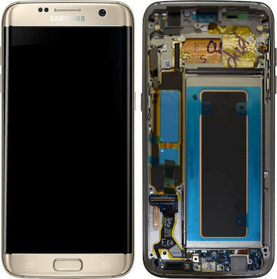 Samsung Οθόνη με Μηχανισμό Αφής και Πλαίσιο για Galaxy S7 Edge (Χρυσό)