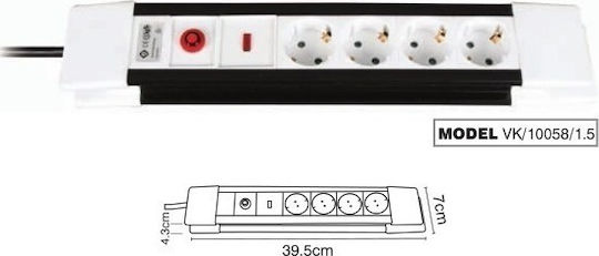 VK Lighting Πολύπριζο 4 Θέσεων