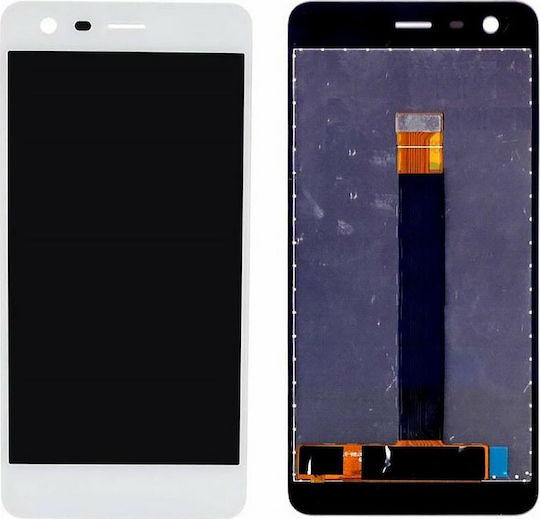 Οθόνη mit Touch-Mechanismus für Nokia 2 (Weiß)