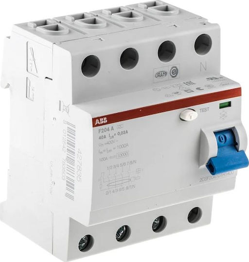 Abb Phase 4-Pole Earth Leakage Relay 40A 300mA