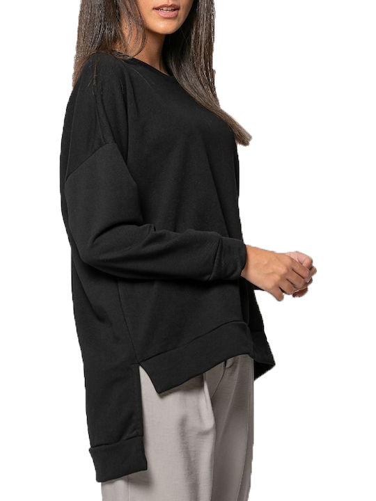 Lang Damen Sweatshirt Schwarz