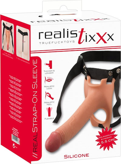 You2Toys Realistixxx Strap-On Sleeve Harness με Dildo 19.5cm στο χρώμα του δέρματος