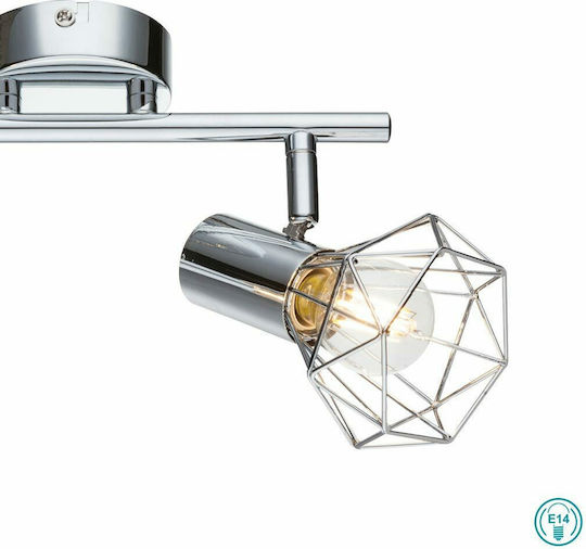 Globo Lighting Double Spot with Socket E14 in Silver Color
