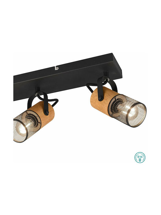 Trio Lighting Tosh Dreifach Spot mit Fassung E14 in Schwarz Farbe