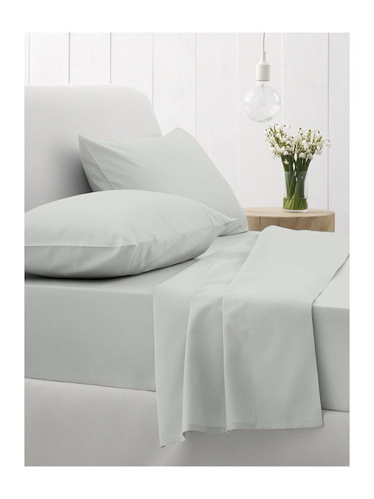 Sunshine Sheet Semi Double with Elastic 120x200+30cm. Cotton Feelings 106 Light Grey