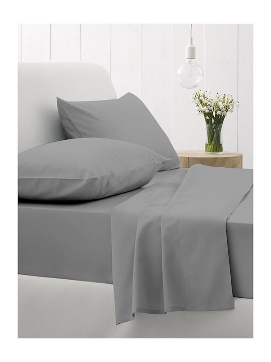 Sunshine Sheet for Single Bed 165x270cm. Cotton Feelings 107 Dark Grey