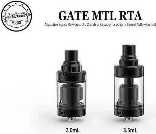 Ambition Gate Verdampfer für Elektronische Zigaretten RTA 3.5ml 22mm Black