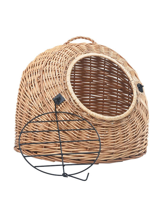 vidaXL Cușcă de transport pisici 45x45x60cm Maro