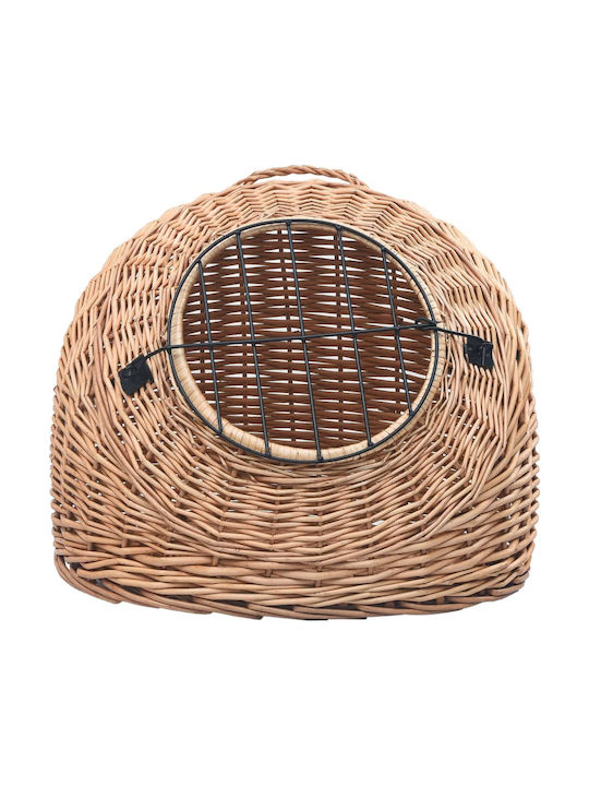 vidaXL Cușcă de transport pisici 45x45x60cm Maro