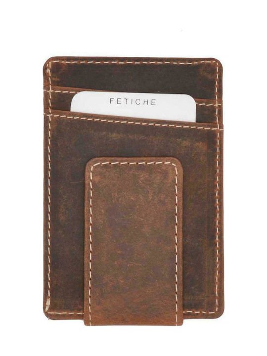 Fetiche Leather Men's Leather Card Wallet Brown