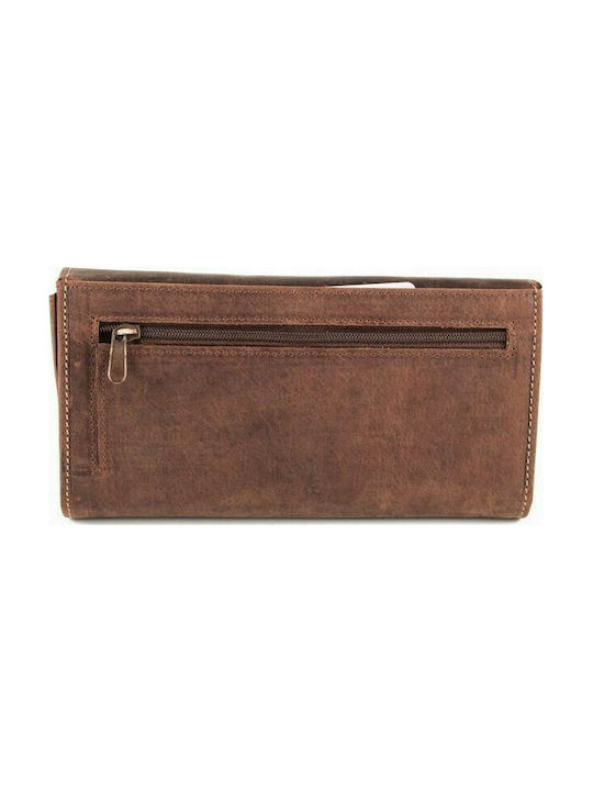 Fetiche Leather Large Leather Women's Wallet with RFID Brown