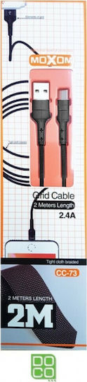 Moxom Regular USB to Lightning Cable Μαύρο 2m (CC-73)