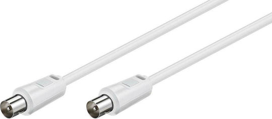 Goobay Καλώδιο Κεραίας Coax male - Coax male Λευκό 5m (68149) 1τμχ