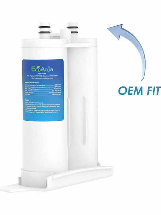 EcoAqua Εξωτερικό Ανταλλακτικό Φίλτρο Νερού Ψυγείου από Συμπαγή Ενεργό Άνθρακα EFF-6029A
