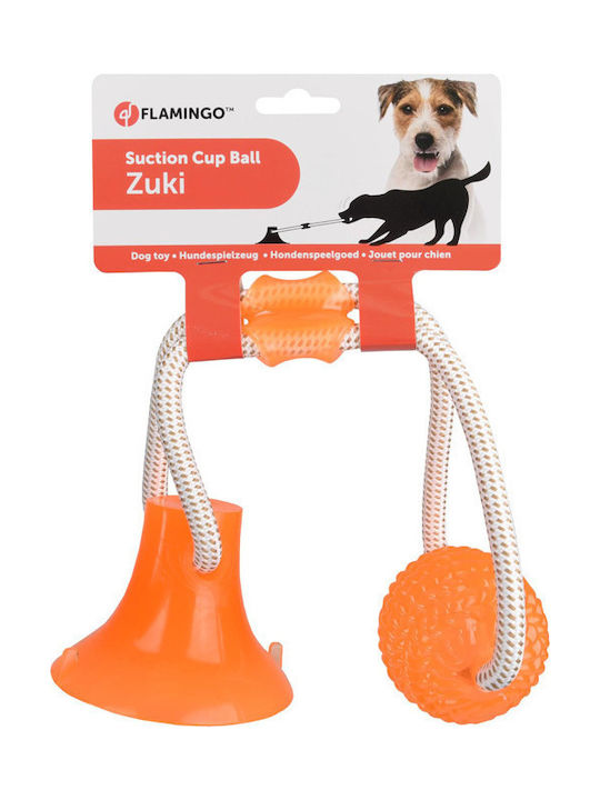 Flamingo Dt Tpr Zuki Dog Toy Ball Orange