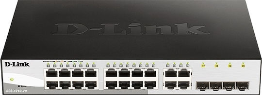 D-Link DGS-1210-20 v1 Managed L2 Switch με 20 Θύρες Gigabit (1Gbps) Ethernet και 4 SFP Θύρες