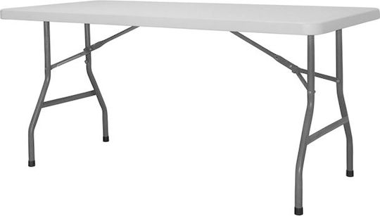 Catering Zusammenklappbarer Garten- und Terrassentisch 152x76x74 Weiß