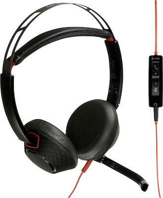 Plantronics Blackwire C5220 Auf dem Ohr Multimedia-Headsets mit Mikrofon und Verbindung USB-A in Schwarz Farbe