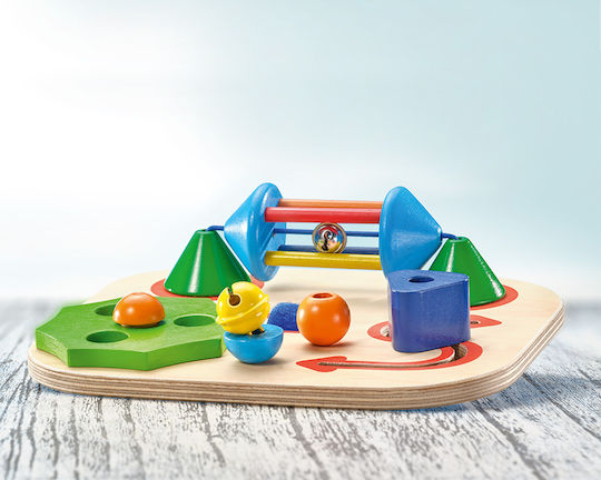 Selecta Babyspielzeug Carusello Feinmotorik-Tafel aus Holz mit Sounds für 0++ Monate