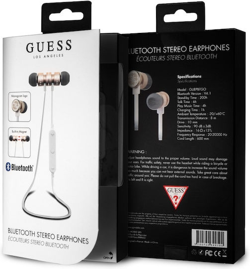 Guess In-ear Bluetooth Handsfree Ακουστικά Λευκά