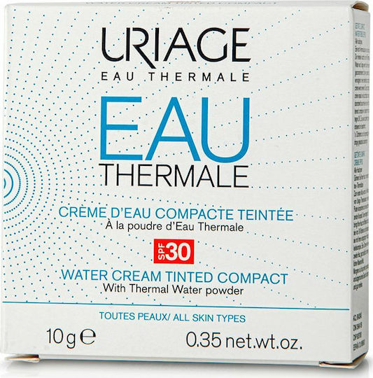 Uriage Eau Thermale Water Cream Tinted Compact Αδιάβροχη Αντηλιακή Πούδρα Προσώπου SPF30 με Χρώμα 10gr