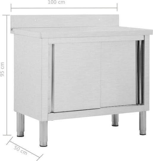 vidaXL Подготвителен шкаф с плъзгащи се врати 100x50x95см