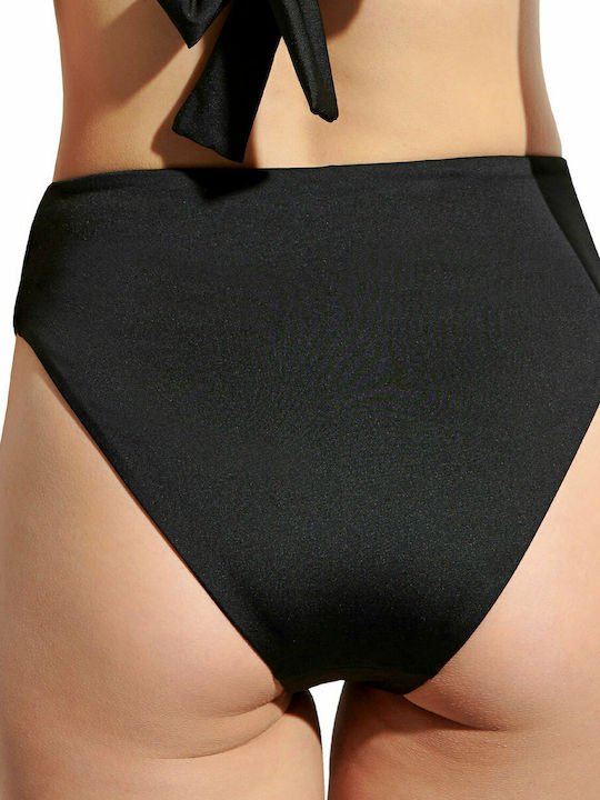 Blu4u Bikini Alunecare Talie înaltă Negru