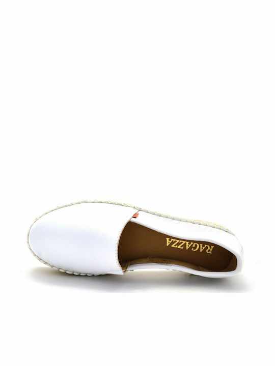 Women's Leather Espadrilles White