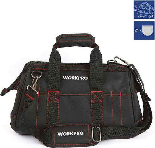 WorkPro Τσάντα Ώμου Αδιάβροχη Μαύρη