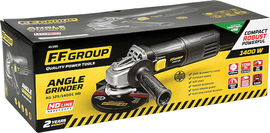 F.F. Group AG 125 1400C HD Electric Angle Grinder 125mm 1400W