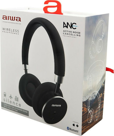 Aiwa HSTBTN-800BK Wireless / Wired On Ear Headphones with 18 hours of Operation Black