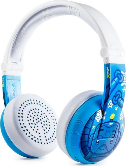 BuddyPhones Wave Ασύρματα / Ενσύρματα Παιδικά On Ear Ακουστικά με Ραδιόφωνο Λευκά / Μπλε