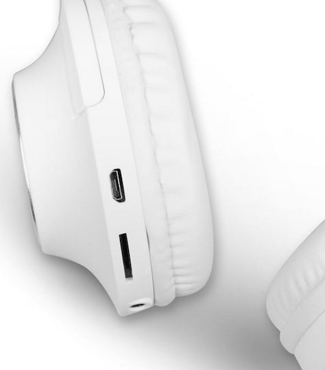 NOD Playlist Безжични Bluetooth Over Ear Слушалки с Радио с 8 часа Работа Бели