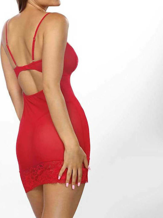 Anais Apparel Καλοκαιρινό Γυναικείο Νυχτικό Κόκκινο Vanessa