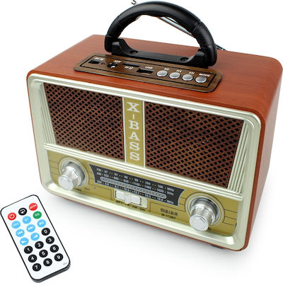 Meier M-U112 Retro Tabletop Radio Electric / Battery with USB Brown