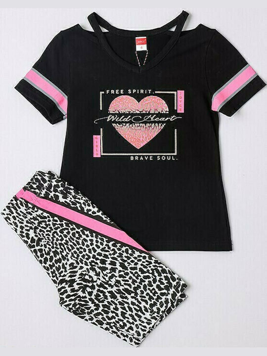 Joyce Kids Set with Shorts Summer 2pcs Black